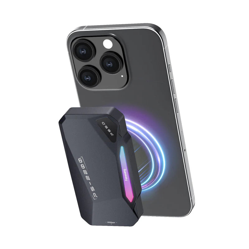 Fanxiang PS2200 Magnetic Portable SSD Up to 2050MB/s High-Speed,with Magnetic Ring,Aluminum Alloy,Touch Control RGB Lighting,Compatible with Smartphone, Tablet, Computer