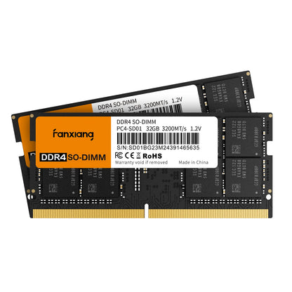 32GB DDR4 3200MHz SODIMM RAM Kit, CL22 1.2V Laptop Memory for Intel & AMD