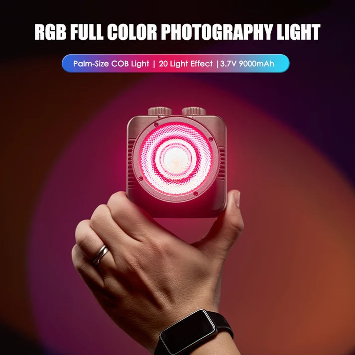 Tolifo PL-40RGB COB LED Video Light – Pocket-Size RGBWW Creator Kit Including Lamp, Lens, Magnetic Barndoor, Dome Diffuser and Hardcase with App Control, Mini Bowens Mount & 20 FX Modes