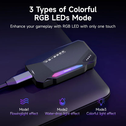 Fanxiang PS2200 Magnetic Portable SSD Up to 2050MB/s High-Speed,with Magnetic Ring,Aluminum Alloy,Touch Control RGB Lighting,Compatible with Smartphone, Tablet, Computer