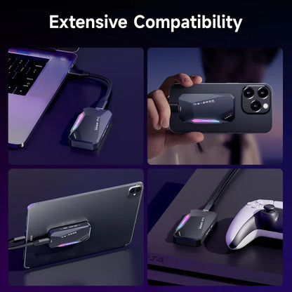 Fanxiang PS2200 Magnetic Portable SSD Up to 2050MB/s High-Speed,with Magnetic Ring,Aluminum Alloy,Touch Control RGB Lighting,Compatible with Smartphone, Tablet, Computer