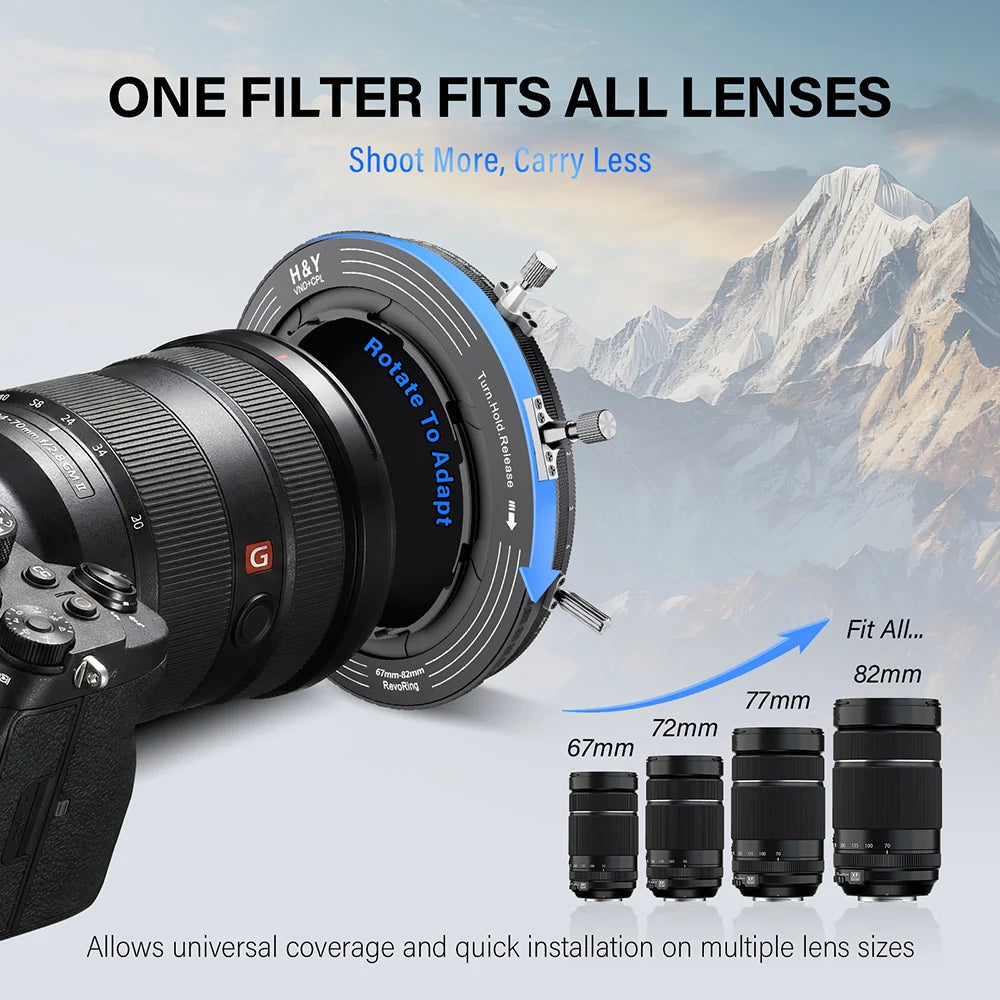 H&Y RevoRing Mark II Variable ND + CPL Filter - One Filter Fits All Lenses
