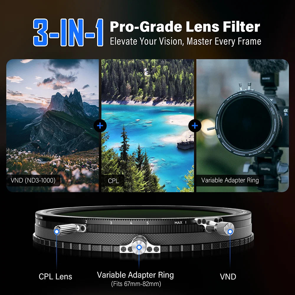 H&Y RevoRing Mark II Variable ND + CPL Filter Long Exposure ND16 Kit